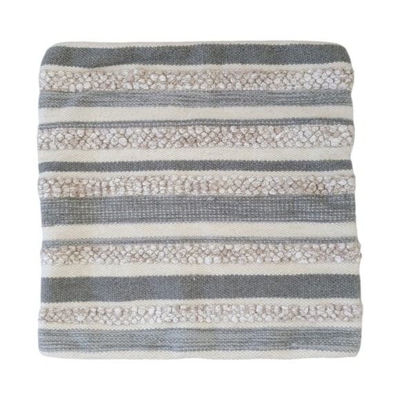 Magnolia‎ Home Pillow Cover Striped Wool Blend Nubby Green Beige Joanna Gaines - Picture 1 of 12